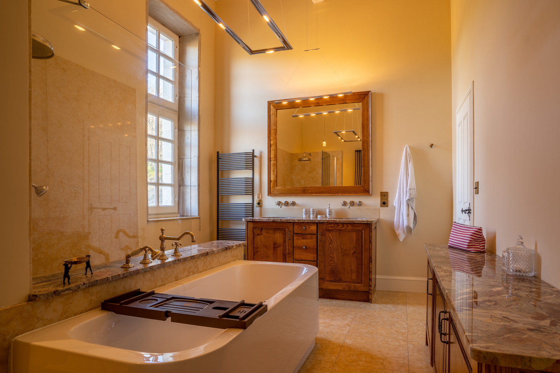 Master bathroom with freestanding bath